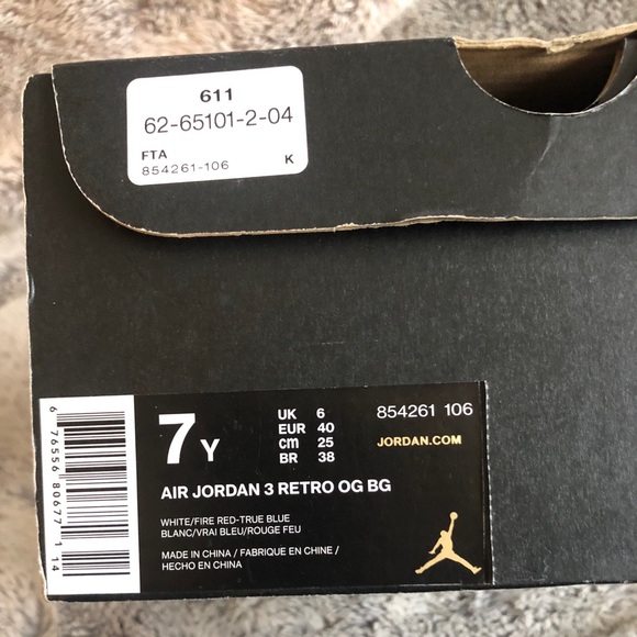 Air Jordan 3 Retro OG BG - Picture 7 of 7